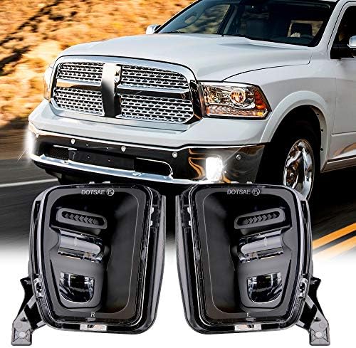 4x4FLSTC DOT Aprovado LED LUZES DE NEVELHAÇÃO Lâmpadas de nevoeiro Compatível com picapes de Dodge Ram 1500 2013 2014 2015 2017