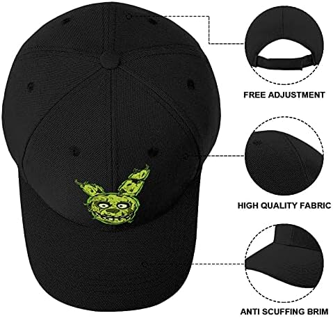 Anime Cinco noites Springtrap Logo Cap pai de chapéu de algodão ajustável Caps de beisebol para homens pretos
