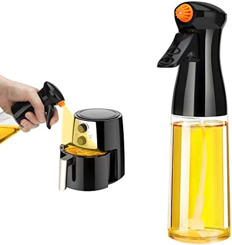 Pulverizador de óleo para cozinhar - 210 ml de vidro de vidro de azeite garrafa spray spray de mister -reutilizável alimento