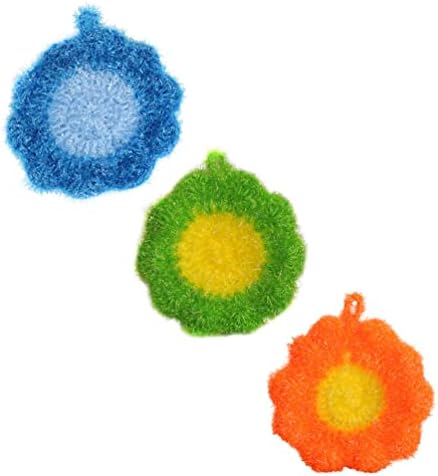 Toalhas de limpeza de quintal 3pcs lavacure esponja de prato esponja formato de flor Pó de limpeza de lavagem de lavagem de