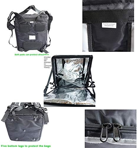 PK-140Z: Mochila enorme de entrega de alimentos de isolamento térmico, bolsas de entrega de pizza grande, 2 camadas, estrutura rígida, carregamento lateral, 20 L x 20 W x 20 h