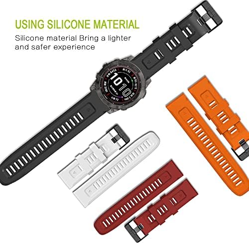 Sawidee 26 mm Silicone Redução de Silicone Relógio Strap para Garmin Fenix ​​7x 6x 5x 3hr Watch EasyFit Wrist Strap