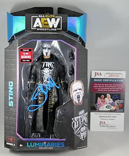 Sting assinado aew luminaries collection persei figura com jsa coa