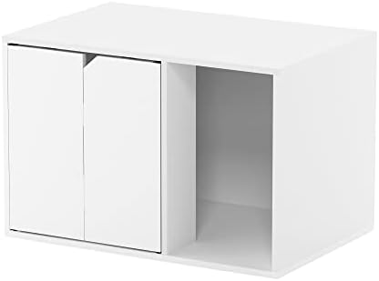 Gabinete da caixa de areia Furinno Peli, pequeno, branco sólido