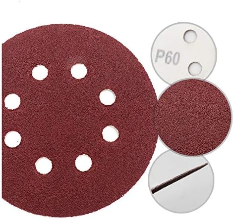 Lixa de polimento e lixamento 50pcs 5 polegadas 125 mm de alumina de alumina Red Landpaper Landing Disc 60 a 2000 areia