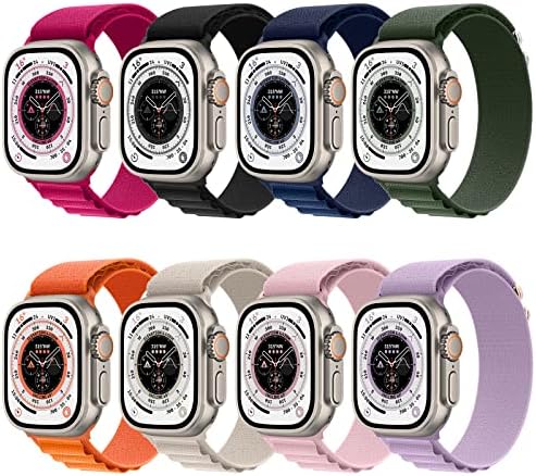 Bandas de loop alpina makcpoimer compatíveis com a banda Apple Watch 38mm 40mm 41mm 42mm 44mm 45mm 49mm para homens, alça de nylon