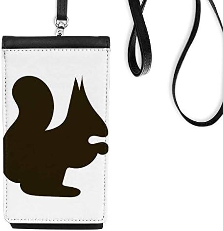 Black Squirrel Animal Retrato Phone Phone Cartle Bolsa pendurada bolsa móvel bolso preto