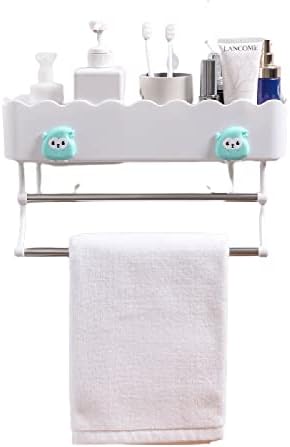 Saco de armazenamento de banheiro aoof grack com toalhas de toalhas montadas na parede de parede de cano de sucção de canto
