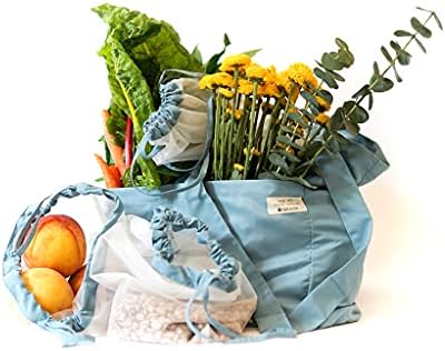 Full Circle Tote-Alle Reutilable Grocery Tote e 3 sacos de produção reutilizáveis