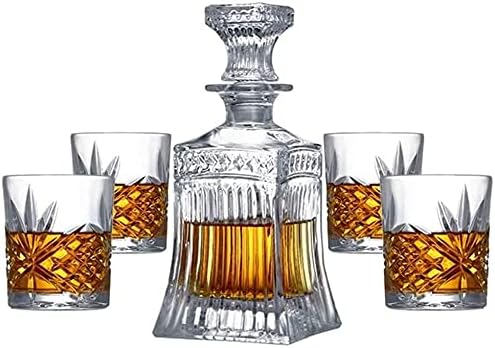 Whisky Decanter Wine Decanter Crystal Whisky Decanter Conjunto compreendendo 500 ml de uísque de uísque de uísque copos de capota