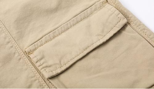 Shorts masculinos clássicos masculinos da cintura elástica e elástica de algodão relaxado de algodão leve de algodão