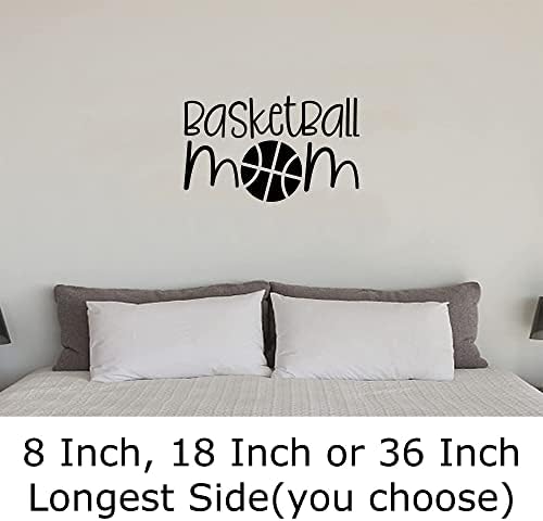 Basquete Mãe Bola Esportes Esportes Decalques de parede do jogo dos pais para paredes Peel e Stick Wall Art Murais Black Small 8 polegadas