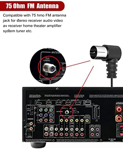 75 ohm FM Antena F Forma Dipolo Rádio Coaxial Coaxial Ant para Yamaha Sharp JVC Denon Tabe