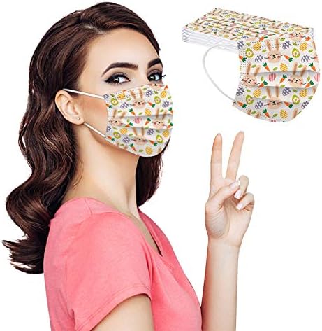 Homebaby adultos de Páscoa Disponível Face_masca de 3 camadas de 3 camadas protetora de rosto, bandana de face de