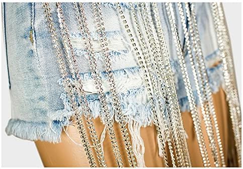 Comlife Summer feminino shorts jeans borras de perna larga string roleira de jeans sexy jeans