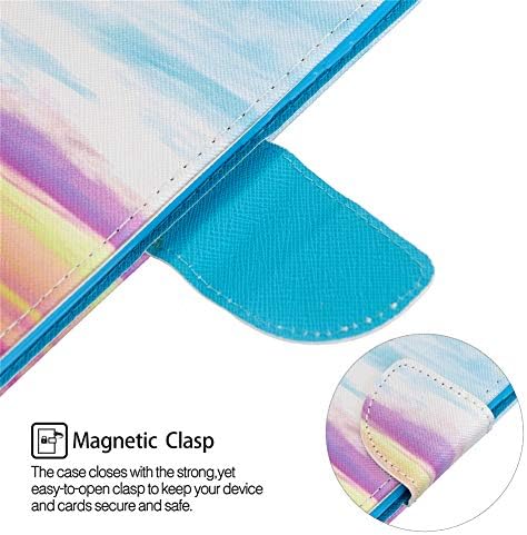 MEIKONST GALAXY A10E/ A20E CASA CARTURA PINTA NOVADA COM CASA DE CARTO CASE SLUGA SURCA PU PU STAND STAND MAGNÉTICA PROTEÇÃO TAPA DE CAIXA DE CARRÃO FILA PARA SAMSUNG Galaxy A10E/ A20E Rainbow HX