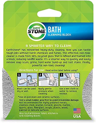 Earthstone International Bathstone Bloco de limpeza ambientalmente amigável, creme, gêmeo