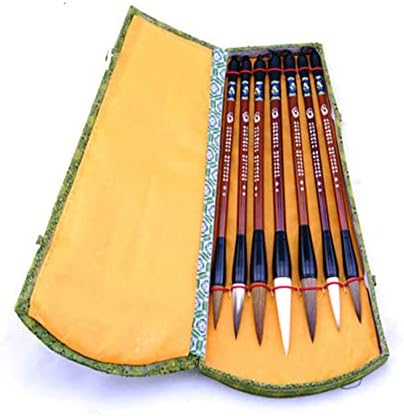 7pcs de caligrafia chinesa com caixa de armazenamento pinturas de pintura de pêlos de lã conjuntos para materiais de arte escolares