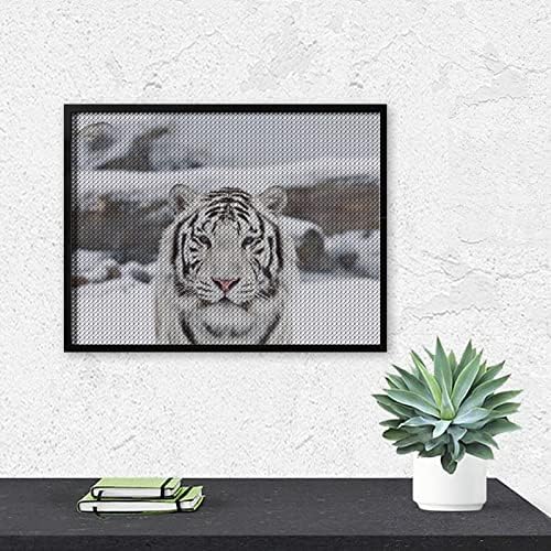 Kits de pintura de diamante de neve brancos de tigre 5D DIY DIY FILIZAÇÃO FILIZAÇÃO DE RETRAS DE RETRAS DE WALL Decor para adultos