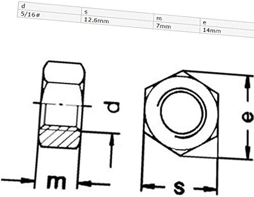 X-Dree 5/16 -18 Frea feminina 304 porcas hexáticas de aço inoxidável 7 mm altura 20 pcs (5/16 -18 Rosca Hembra