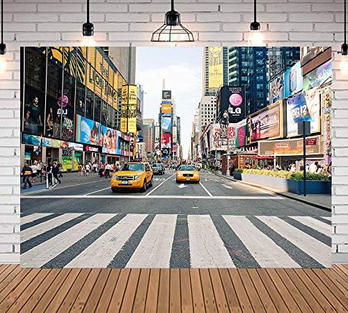 NYC Time Square Buildings Photo Centrões Taxi Nova York Fashion Street Photography Background Retrat Studio Booth Props