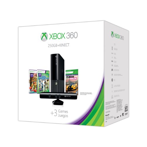 Xbox 360 E 250 GB Kinect Holiday Value pacote