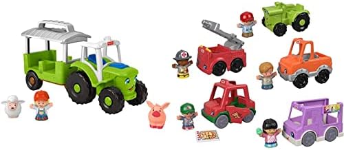 Fisher-Price Little People Criança Musical Toy Musical Cuidando de Animais Tractor Farm Veículo e 3 Figuras por idades