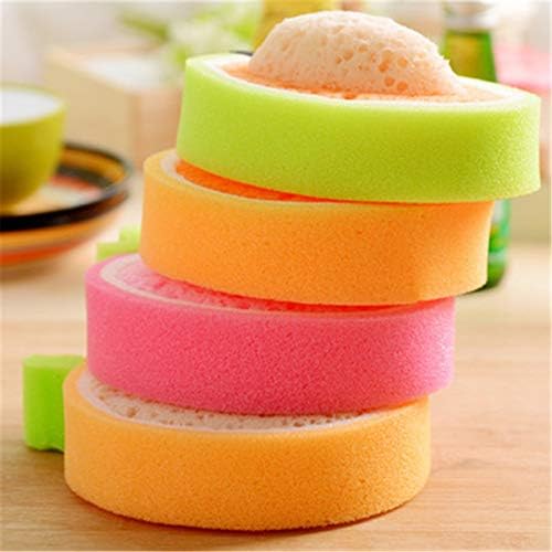 Anhua 4 PCs forma de frutas trapos de moda de lavagem de pano de pano de pano de esponja de pano de esponja de pano de pano de