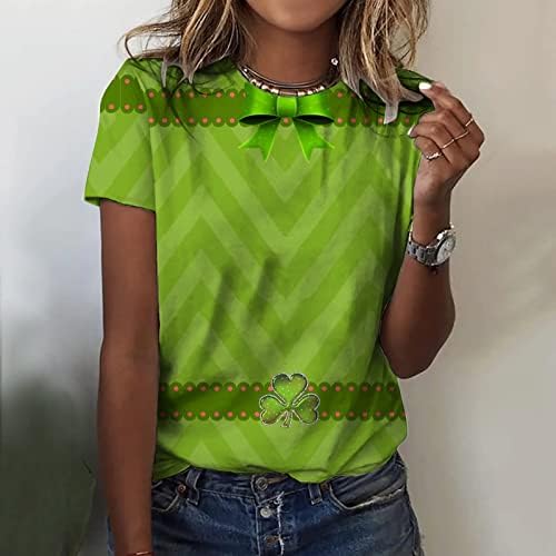 Roupas femininas moda moda de manga curta Crew algodão de algodão casual camiseta de outono blusa de verão para meninas adolescentes 4o 4o