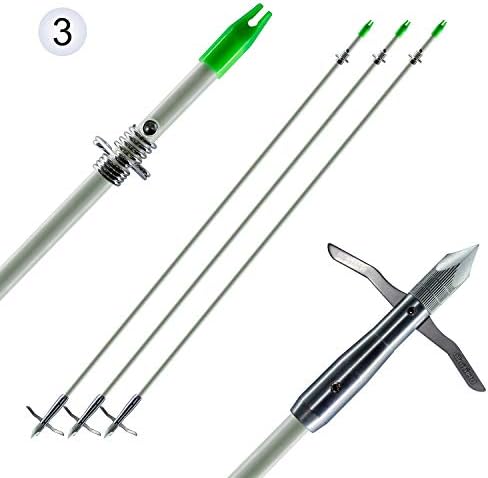 Maifield Bowfishing Head Carbon/Fibra de vidro Fletos de flechas 2 farpas mecânicas 2,5 Areta Arco-e flecha Broadhead