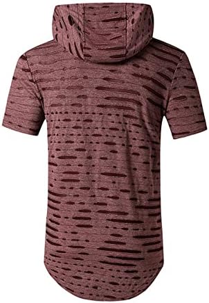 Camisetas casuais com capuz para homens, moda mass moda de manga curta raspada camiseta de verão de verão