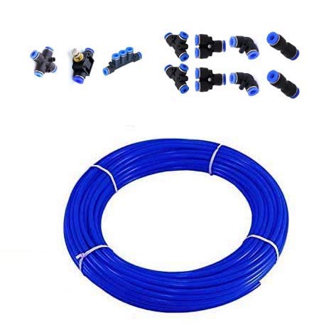 Acessórios para tubos pneumáticos, push de plástico para conectar acessórios, ajuste de tubo de 6 mm 11 PCs,+tubulação 10 metros Push Fit Achactings Tubos de tubo de tubo.