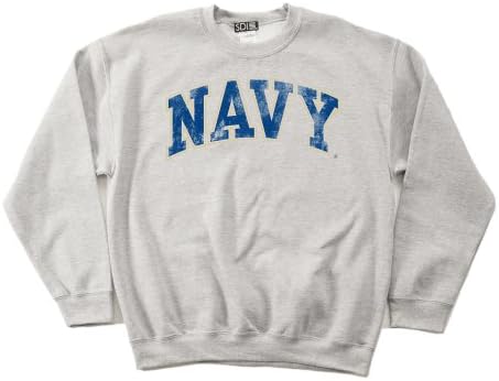 NCAA Navy 50/50 Misturado de 8 onças de moletom vintage archneck