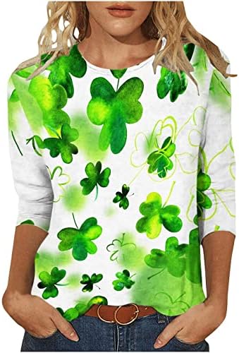 Mulheres St Patrick's Day's Clover Graphic Trendy Camise