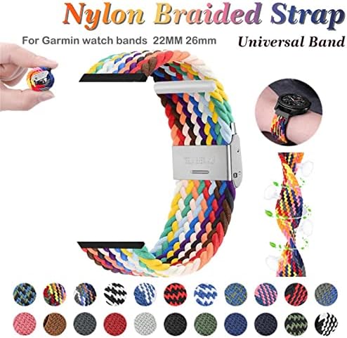 Bandas de relógio de nylon trançado Modband com fivela elástica para Garmin Fenix ​​7 7x 6 6x Pro 5x 5 3HR 945 S60 S62 RELEMENTO