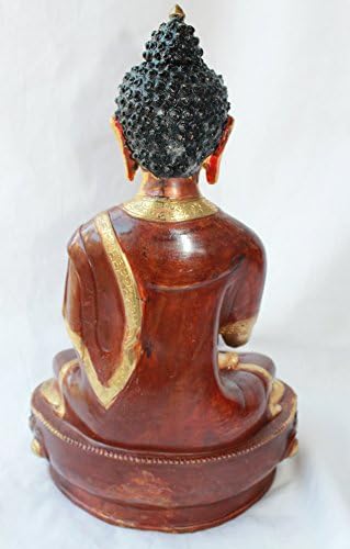 Bowlsofnepal F657 Autêntica estátua de cobre banhada a ouro de AMOGSIDDHI Buddha 13 Feito à mão no Nepal