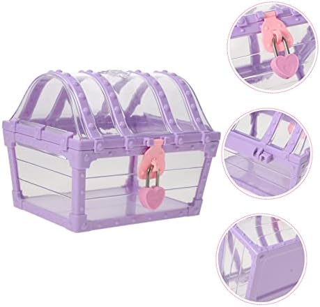 Toyvian 1 Set Storage Box com trava juguetes para crianças fingirem brincar de jóias de maquiagem menina para meninas tesouros