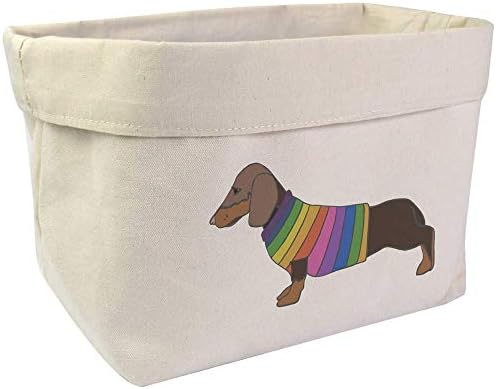 Azeeda grande 'dachshund em casaco arco -íris' organizador/bolsa de armazenamento