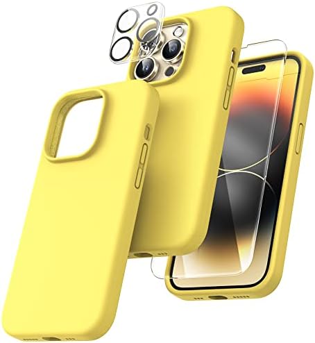 TOCOL [5 em 1 Projetado para iPhone 14 Pro Case, com 2 protetor de tela de pacote + 2 protetor de lente de câmera de embalagem,