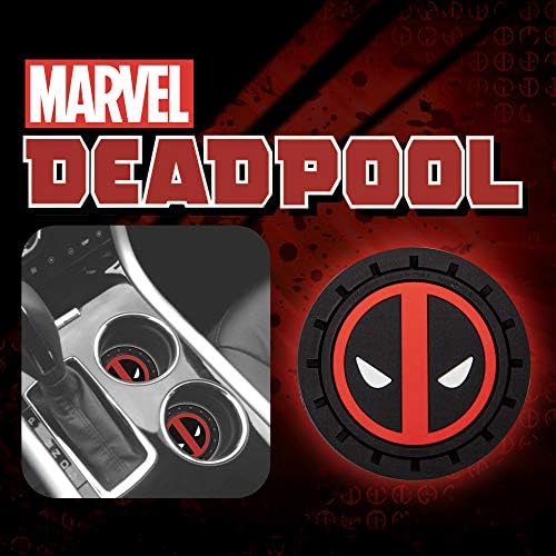 Plasticolor 001965R01 Marvel Comics Deadpool Auto Car Caminhão SUV SUV Titular Coaster 2-Pack