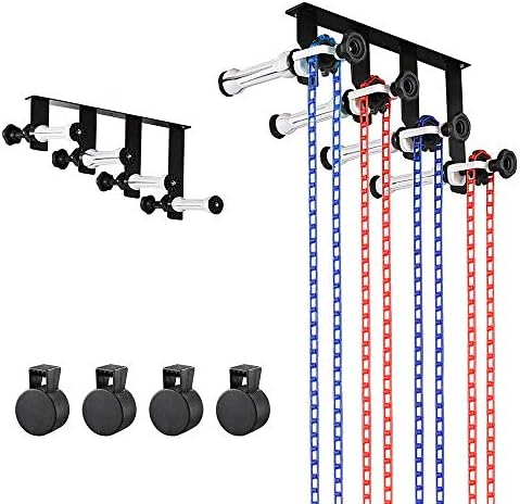 Sistema de suporte manual de montagem em parede de 4 rolos fotocônicos, incluindo dois ganchos de quatro vezes, oito barras expandidas, quatro cadeias