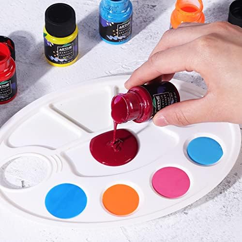 Conjunto de tinta de couro acrílico Artme, 20 cores x 30 ml de kit de corante de couro de acrílico com preparador de couro e deglazer