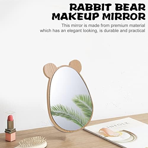 Espelho de maquiagem fofo com maquiagem de maquiagem de ouvido de animal com orelha de animal decorativo espelho de espelho