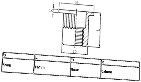 X-DREE M4X11MM OPEN DE CABEÇA PLAETA CHEIPLECENDO CEGO CEGO RABELED NOT 50pcs