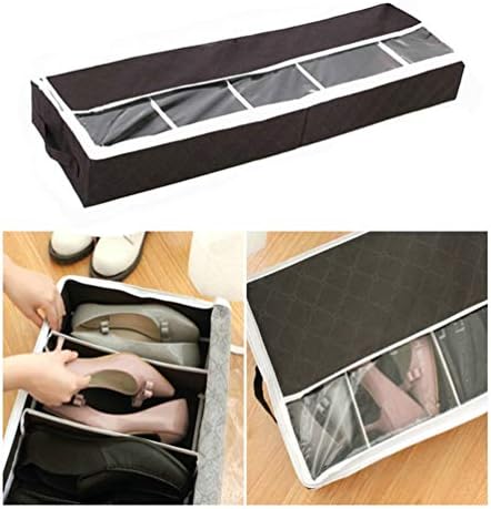 OUNONA Under Bed Shoe Storage Organizador: 5 grades subordinados de armazenamento de caixa de sapatos com janela transparente