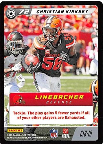 2019 Panini NFL Five C18-19 CARTO DE COMERCIAÇÃO DE FUTEBOLO DE FOOTH CHRISTING KIRKSEY