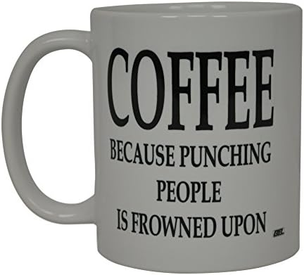 Rogue River Tactical engraçado Coffee Coffee Coffee porque dar um soco nas pessoas é desaprovado com uma piada sarcástica de xícara de copo grande presente