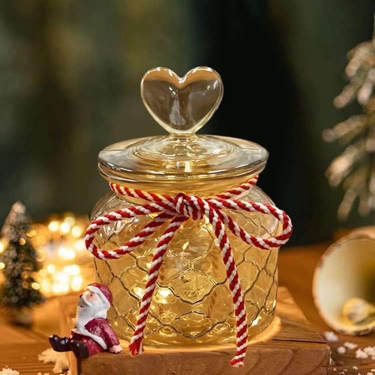 Toietmoi 2pcs Festa de Natal Decor Center peça, decorações de casa, vaso de grade de vidro âmbar, mesa de vela votiva, cozinha, presentes artesanais, conjunto de jarra de comida