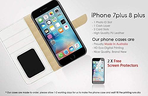 Para iPhone 8 Plus, iPhone 7 Plus, capa de capa Fancy Art Wallet Flip.