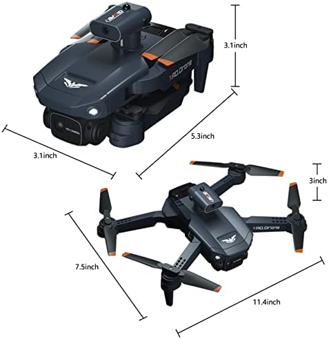 Drone dobrável de FPV com câmera HD Dual HD de 1080p, presentes de brinquedos de controle remoto para meninos meninas com altitude de retenção, modo sem cabeça, uma chave de ajuste de velocidade de partida, 3,7V 1800mAh bateria